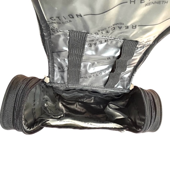 Kenneth Cole Reaction Toiletry Bag Travel Makeup Shaving Black Nylon Hanging - Picture 8 of 12
